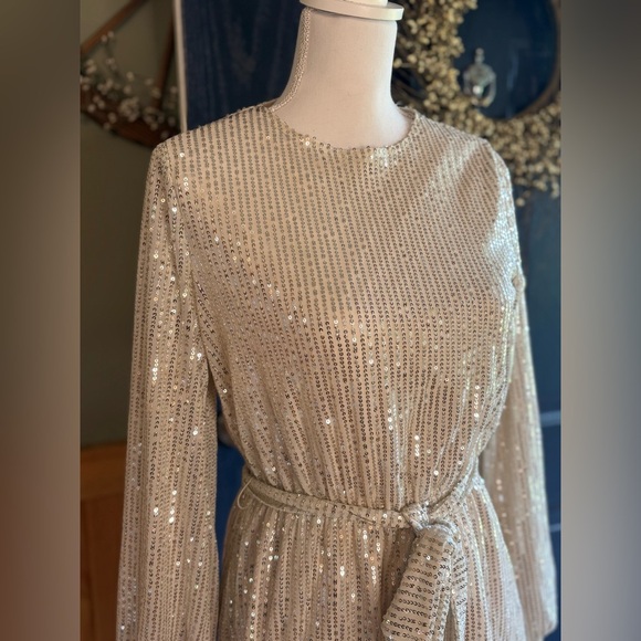Forever 21 Shimmering Long Sleeve Dress size S - Picture 7 of 16